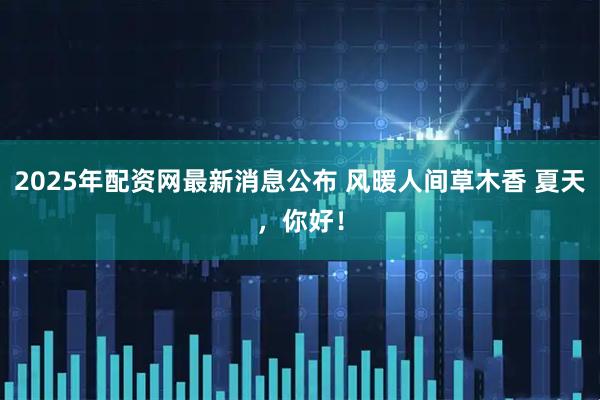 2025年配资网最新消息公布 风暖人间草木香 夏天，你好！