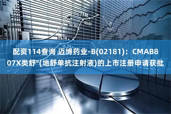 配资114查询 迈博药业-B(02181):CMAB807X类舒®(地舒单抗注射液)的上市注册申请获批